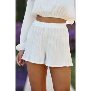 12th Tribe Portofino White Plisse Shorts Size MM